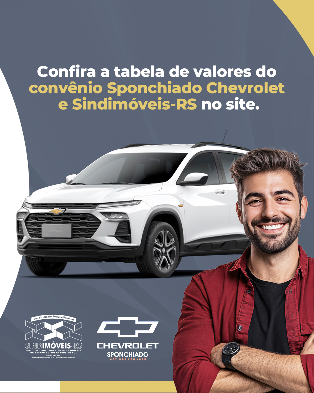 Tabela de valores do convênio Sponchiadiado Chevrolet e Sindimóveis-RS